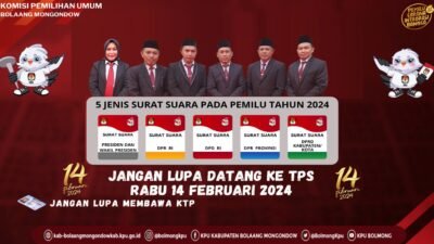 Jangan Golput, KPU Bolmong Ajak Masyarakat ke TPS Tanggal 14 Februari