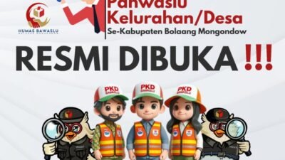 Bawaslu Bolmong Buka Pendaftaran Pengawas Kelurahan dan Desa Pemilihan Serentak Tahun 2024 Bawaslu Bolmong Buka Pendaftaran Pengawas Kelurahan dan Desa Pemilihan Serentak Tahun 2024